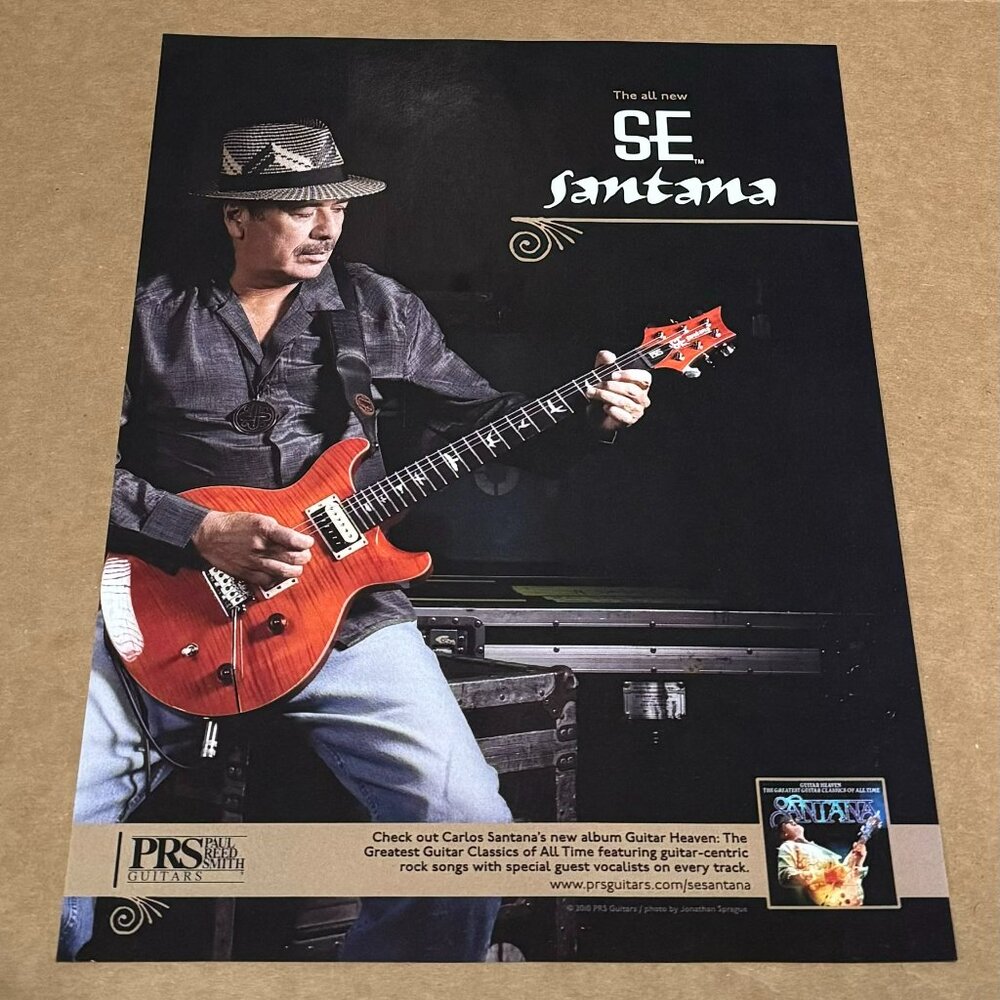 Carlos Santana - PRS Guitars - 2011 Print Advertisement
